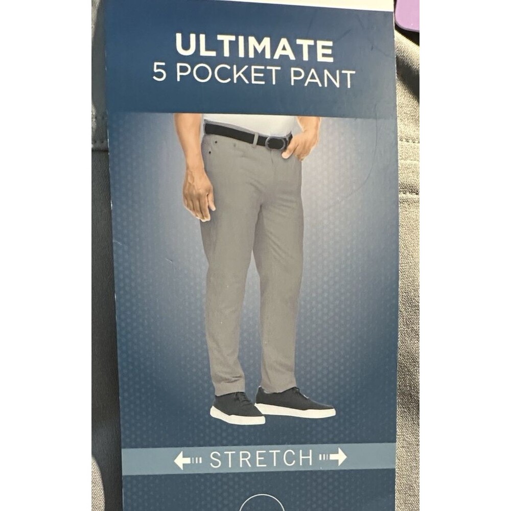 NWOT Greg Norman Ultimate 5 Pocket Stretch Pant Men - Gray - 40 X 30